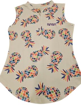 NWT Proud 90 NASA Worm Logo Pineapple Golf Polo Sleeveless Small